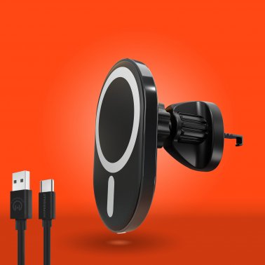 Support pour voiture avec recharge sans-fil 15W MagSafe