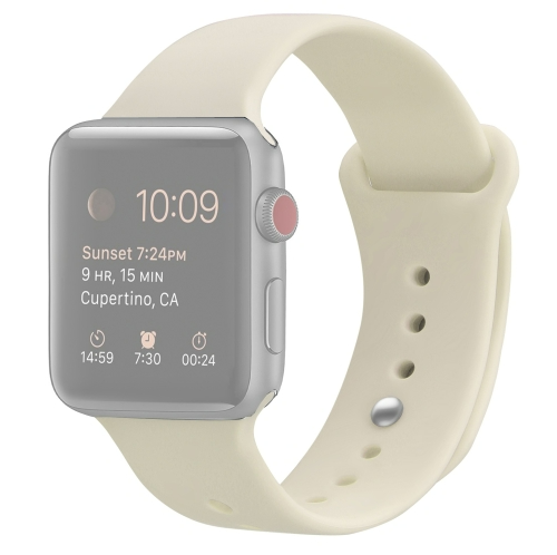 Bracelet Silicone pour Apple Watch 42mm/44mm – Beige