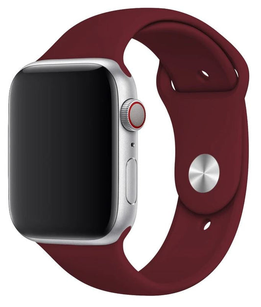 Bracelet Silicone pour Apple Watch 42mm/44mm – Rouge Vin