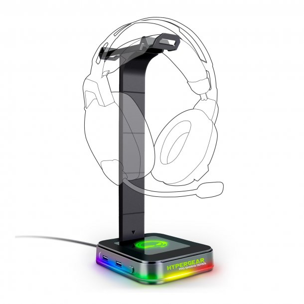 Support pour casque d’écoute RGB Command Station avec lumières RVB d'HyperGear