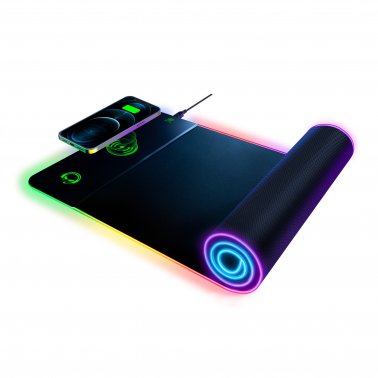 HyperGear - Tapis de souris XL RVB avec charge sans-fil 15W Qi