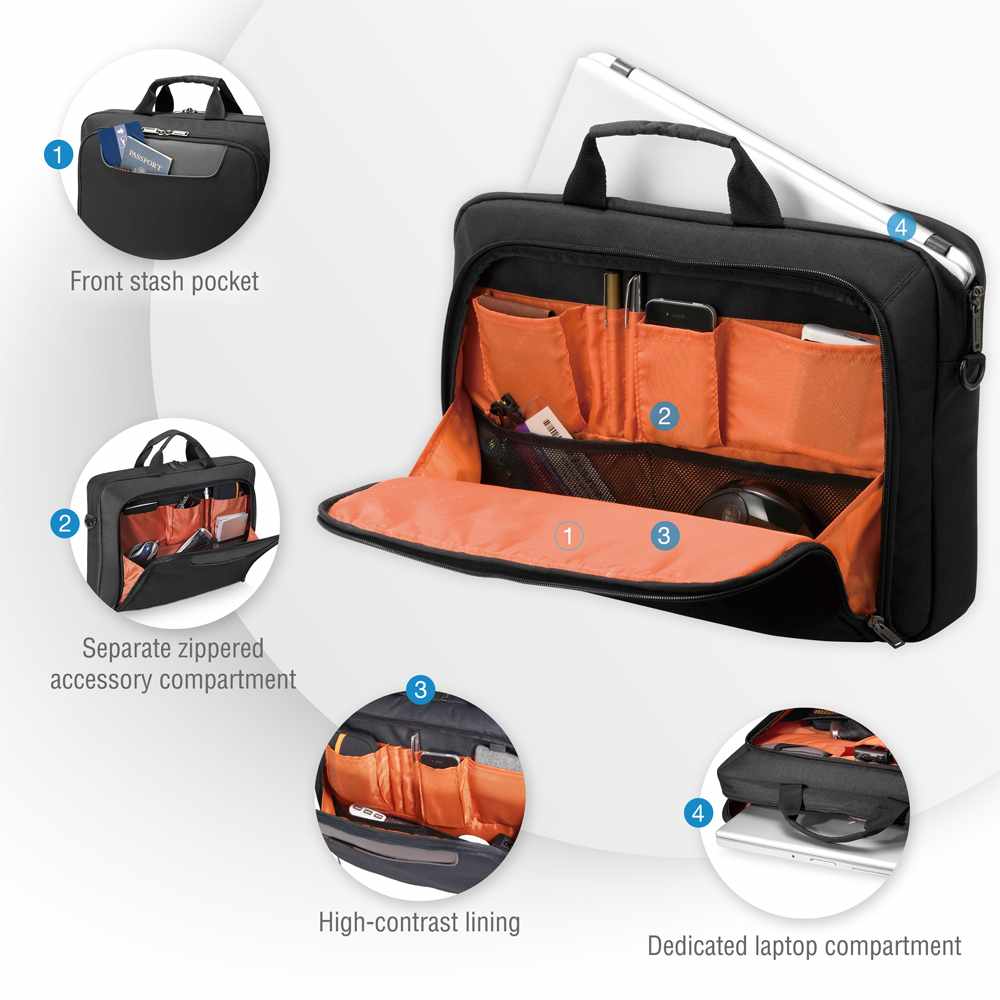 Everki - Sac/Porte-Documents Advance 16 pouces Noir pour Ordinateur Portable