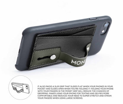 Monet - Portefeuille Béquille Cuir Véritable Noir