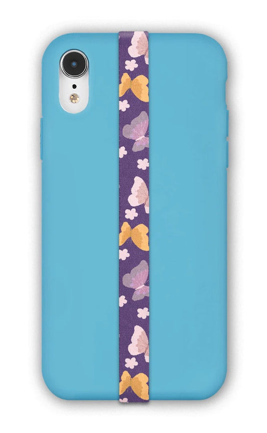 PHONE LOOPS PURPLE BUTTERFLIES