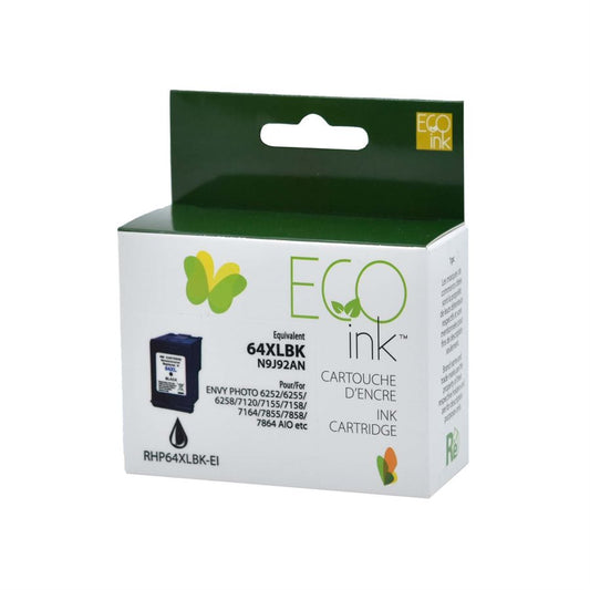 HP No.64XL N9J92AN Reman Noir EcoInk