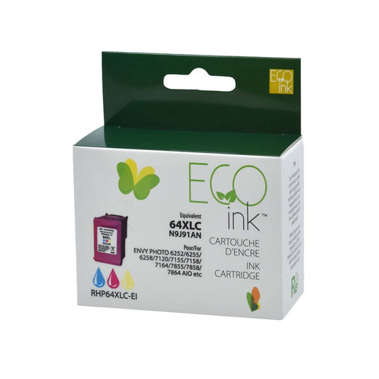 HP No.64XL N9J91AN Reman Color EcoInk